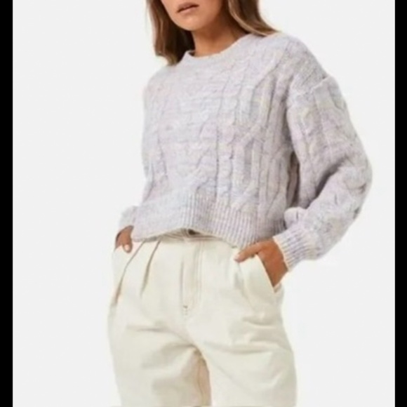 L*Space Ojai Pullover Sweater Cable Chunky Knit Cropped Multicolor Size S - NWT - Picture 1 of 16
